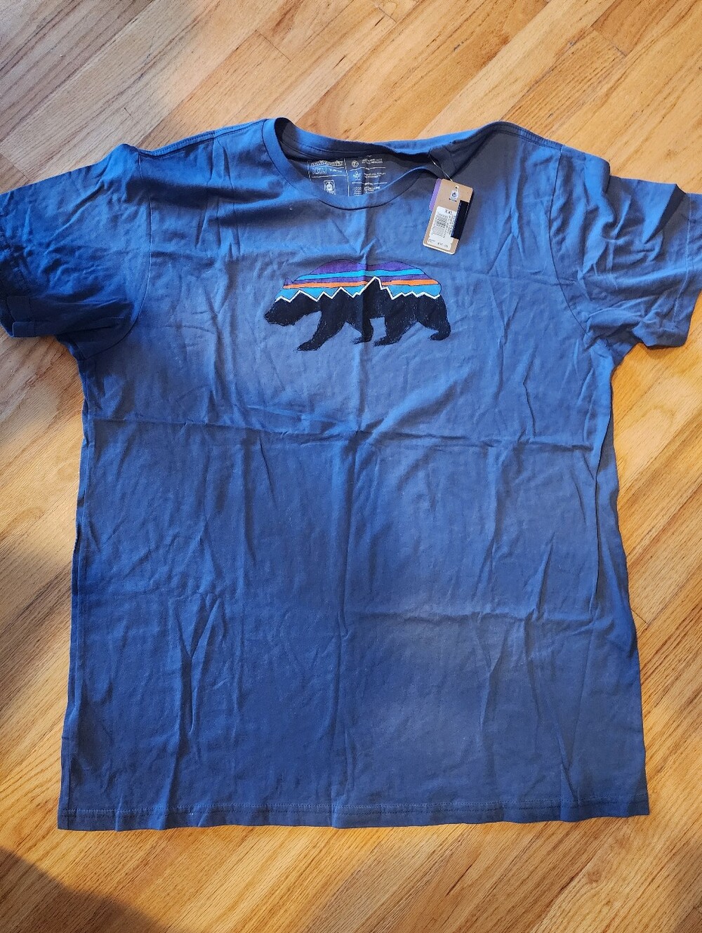 New Nwt Men Patagonia Bear Organic Cotton Tee Shirt Xxl Slim Fit